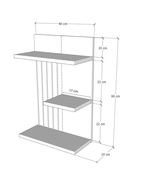 Etagère murale Kinik blanche - 40x60x19 cm