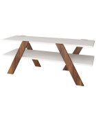 Meuble TV Basic blanc/marron - 120x45x33.1 cm