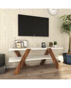 Meuble TV Basic blanc/marron - 120x45x33.1 cm