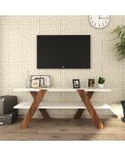 Meuble TV Basic blanc/marron - 120x45x33.1 cm