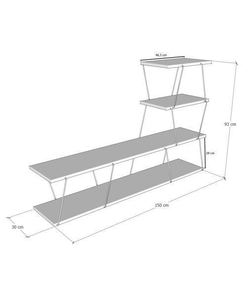 Meuble TV Ilgaz anthracite - 150x93x30 cm