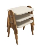 3 Tables d'appoint Paris marron/crème - 48.6x42x35.5 cm