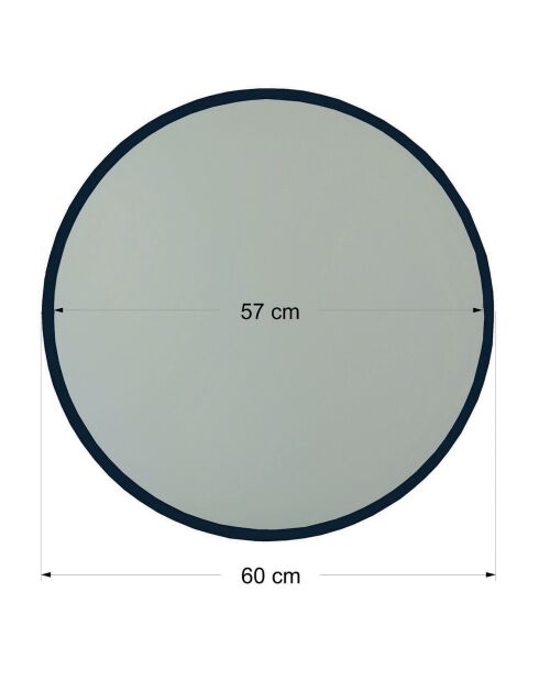 Miroir mural Yuvarlak noir - D.60x2.2 cm