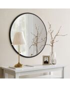 Miroir mural Yuvarlak noir - D.60x2.2 cm