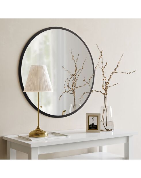 Miroir mural Yuvarlak noir - D.60x2.2 cm