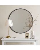 Miroir mural Yuvarlak noir - D.60x2.2 cm