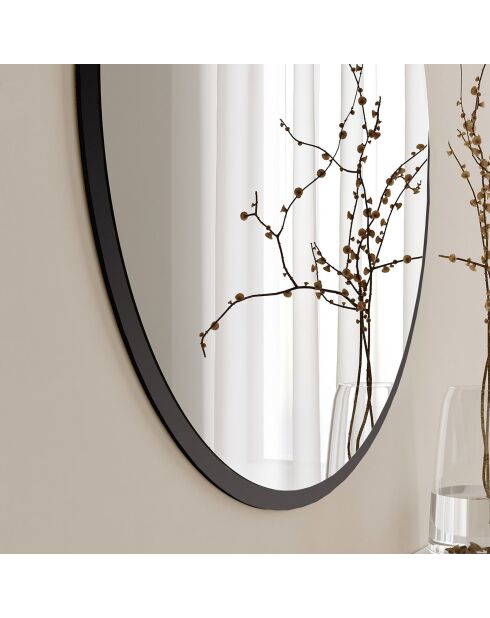 Miroir mural Yuvarlak noir - D.60x2.2 cm