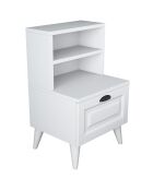 Comodino bianco BD105 - 45x74,4x40 cm