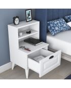 Comodino bianco BD105 - 45x74,4x40 cm