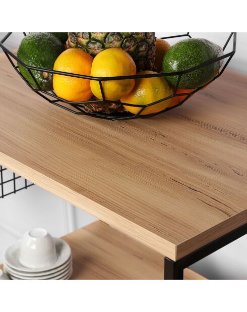 Unidad de almacenamiento Anemon negro/pino - 60x124x45 cm