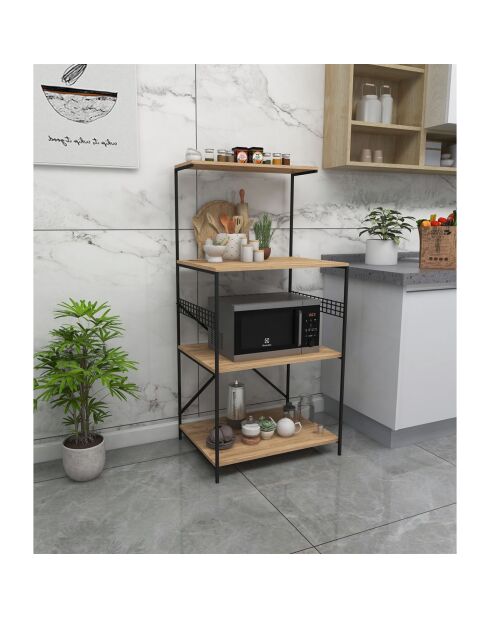 Unidad de almacenamiento Anemon negro/pino - 60x124x45 cm