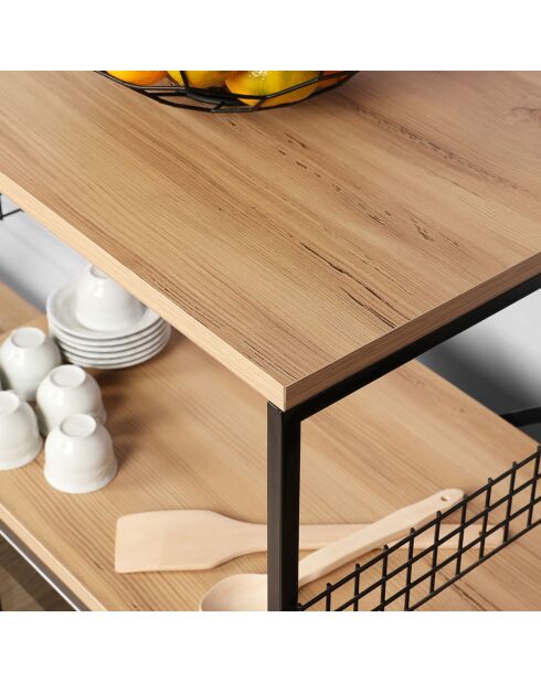 Unidad de almacenamiento Anemon negro/pino - 60x124x45 cm