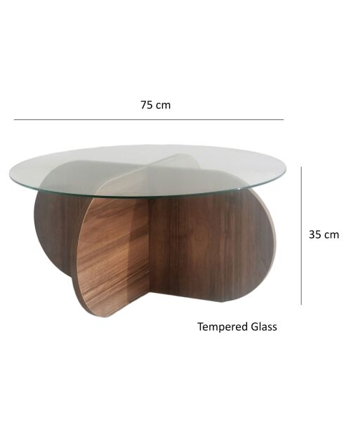 Table basse Bubble marron - 75x35x75 cm