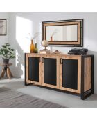 Console Arcas Freda beige/noir - 140x80x45 cm