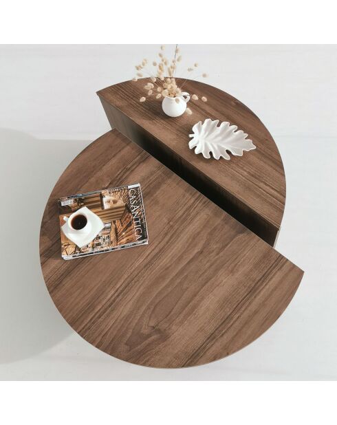 Duo de tables basses Podium marron - 90x30x60 cm