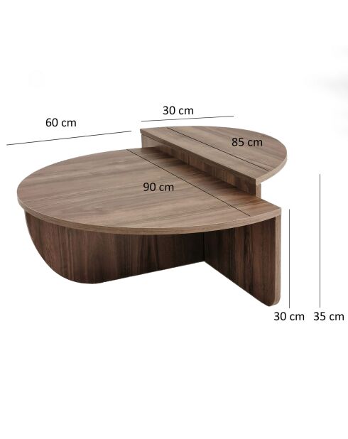 Duo de tables basses Podium marron - 90x30x60 cm