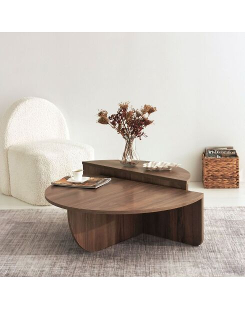 Duo de tables basses Podium marron - 90x30x60 cm