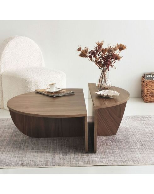 Duo de tables basses Podium marron - 90x30x60 cm