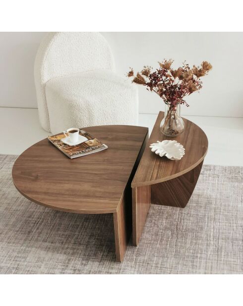 Duo de tables basses Podium marron - 90x30x60 cm