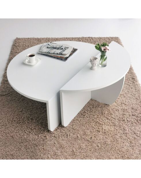 Podium weißer Couchtisch - 90x30x60 cm