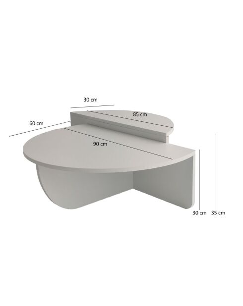 Witte salontafel Podium - 90x30x60 cm