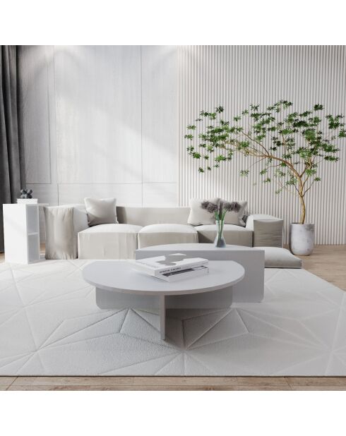 Podium weißer Couchtisch - 90x30x60 cm