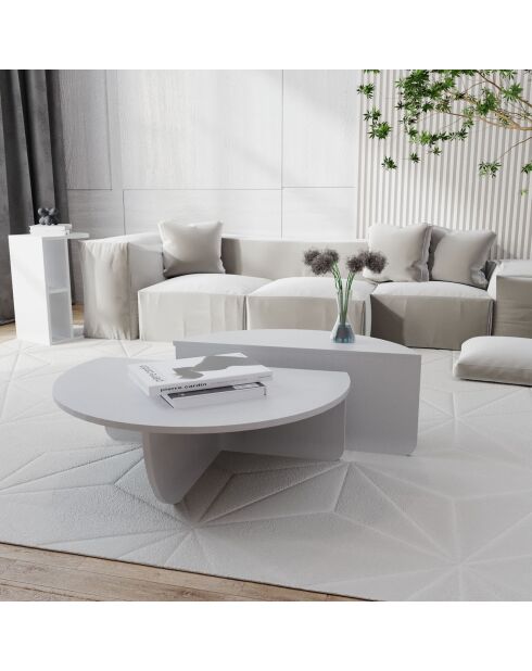 Podium weißer Couchtisch - 90x30x60 cm