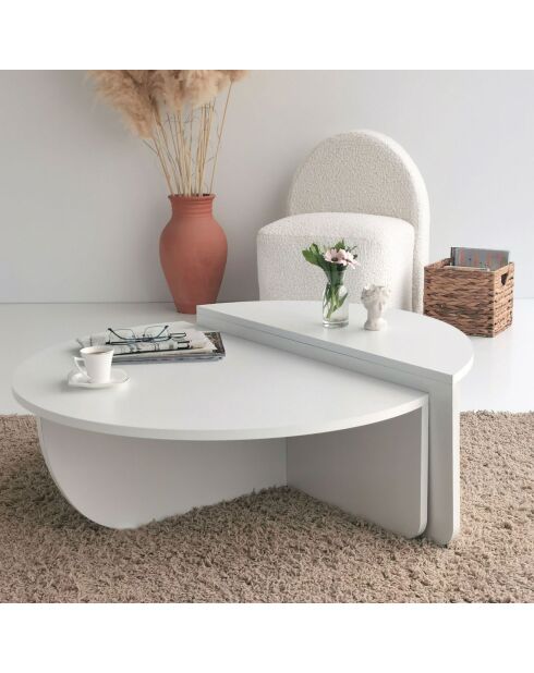 Podium weißer Couchtisch - 90x30x60 cm