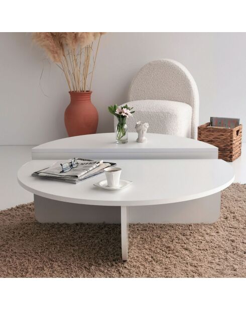 Podium weißer Couchtisch - 90x30x60 cm