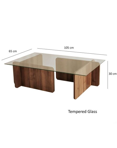 Escape brauner Couchtisch - 105x30x65 cm
