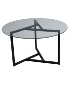 Table basse Trio sehpa transparent/noir - 75x42x75 cm