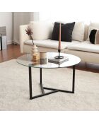 Table basse Trio sehpa transparent/noir - 75x42x75 cm