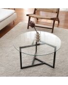 Table basse Trio sehpa transparent/noir - 75x42x75 cm