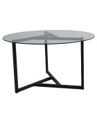 Table basse Trio sehpa transparent/noir - 75x42x75 cm