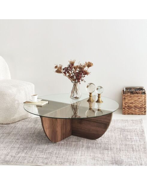 Table basse Lily marron - 90x30 cm