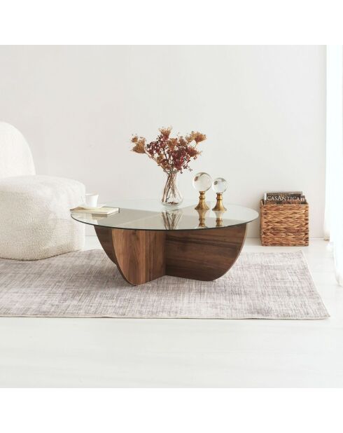 Table basse Lily marron - 90x30 cm