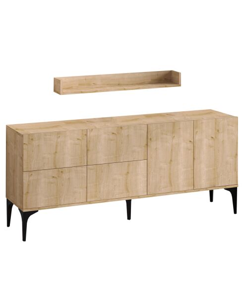 Consolle + Mensola Stella rosso/marrone - 180x55x40 cm