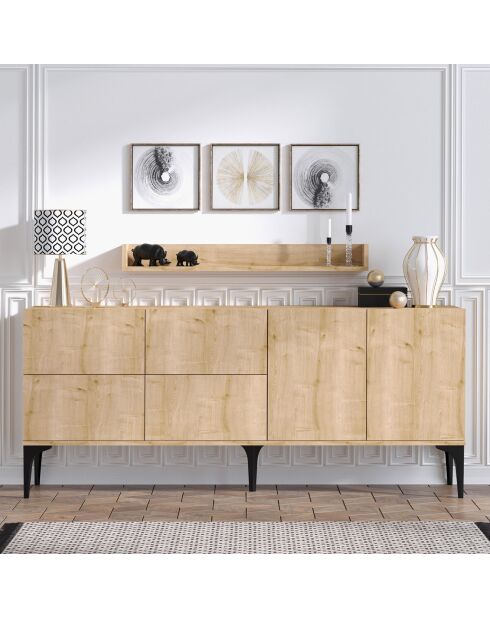 Consolle + Mensola Stella rosso/marrone - 180x55x40 cm