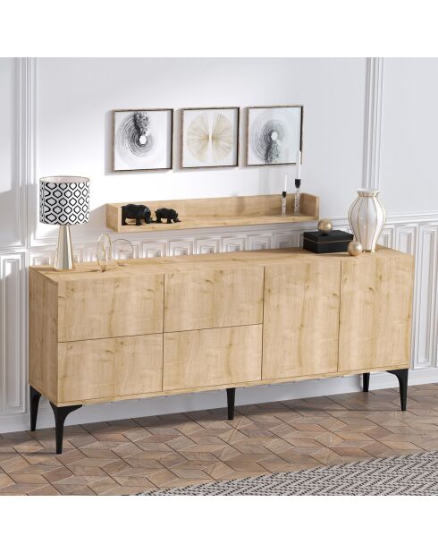 Consolle + Mensola Stella rosso/marrone - 180x55x40 cm