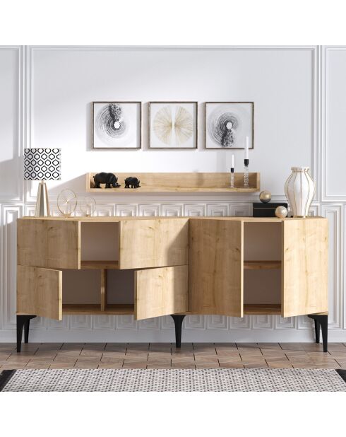Consolle + Mensola Stella rosso/marrone - 180x55x40 cm