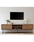 Meuble TV Rodez marron/noir - 180x50x40 cm