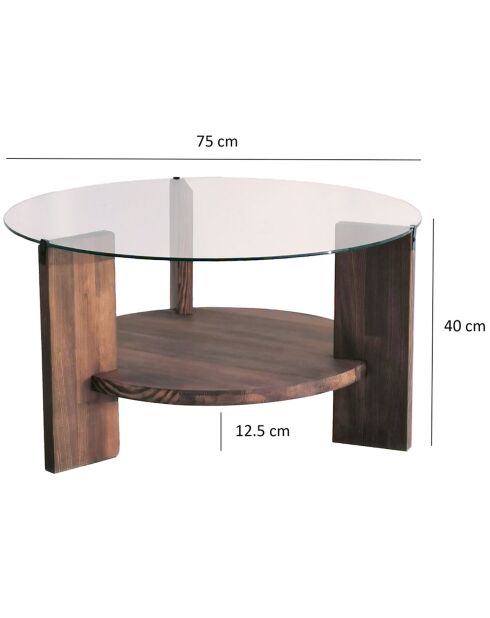 Bruine salontafel Mondo - 75x40x75 cm