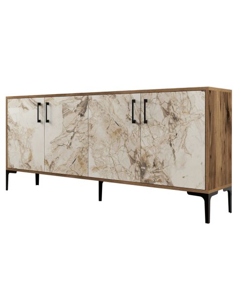 Console Kiev marron/blanc - 180x78x35 cm