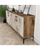 Console Kiev marron/blanc - 180x78x35 cm