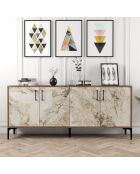 Console Kiev marron/blanc - 180x78x35 cm