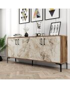 Console Kiev marron/blanc - 180x78x35 cm