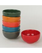 6 cuencos de cerámica multicolor - 11 cl