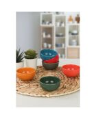 6 cuencos de cerámica multicolor - 11 cl
