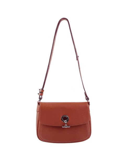 Sac bandoulière en Cuir Paris argile - 25x18.5x7.5 cm