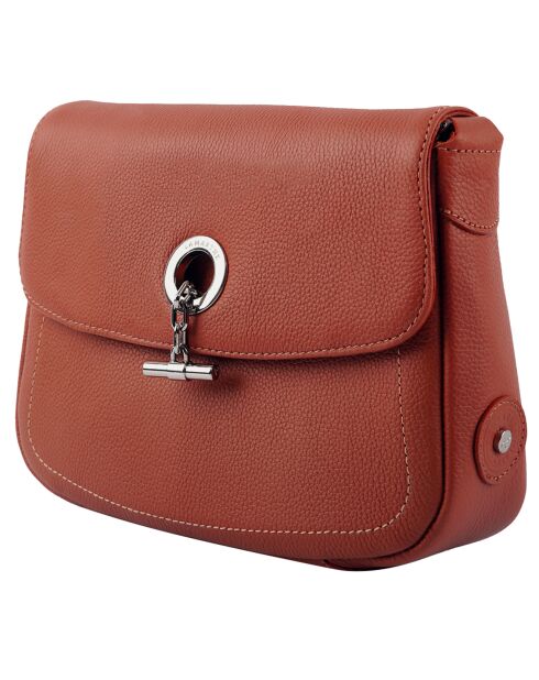 Sac bandoulière en Cuir Paris argile - 25x18.5x7.5 cm